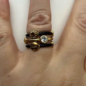 Coach Gold and Black Ring Trio